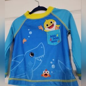 Nickelodeon Baby Shark Swim Rash Guard  Shirt Baby Boys Size 12 Months Beach